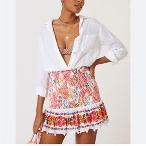 NWOT Farm Rio smocked mini skirt, size XL